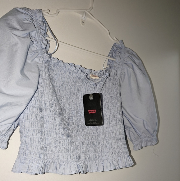 LEVI'S - NWT Rey Smocked Short Sleeve Blouse - Picture 8 of 10